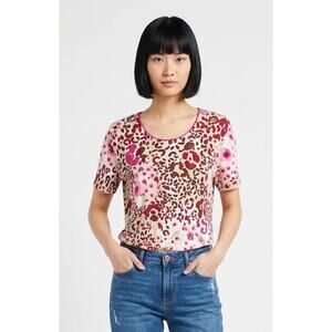 REBECCA MALONE  Women's Animal Print Top T-Shirt  Summer Plus Size 1X